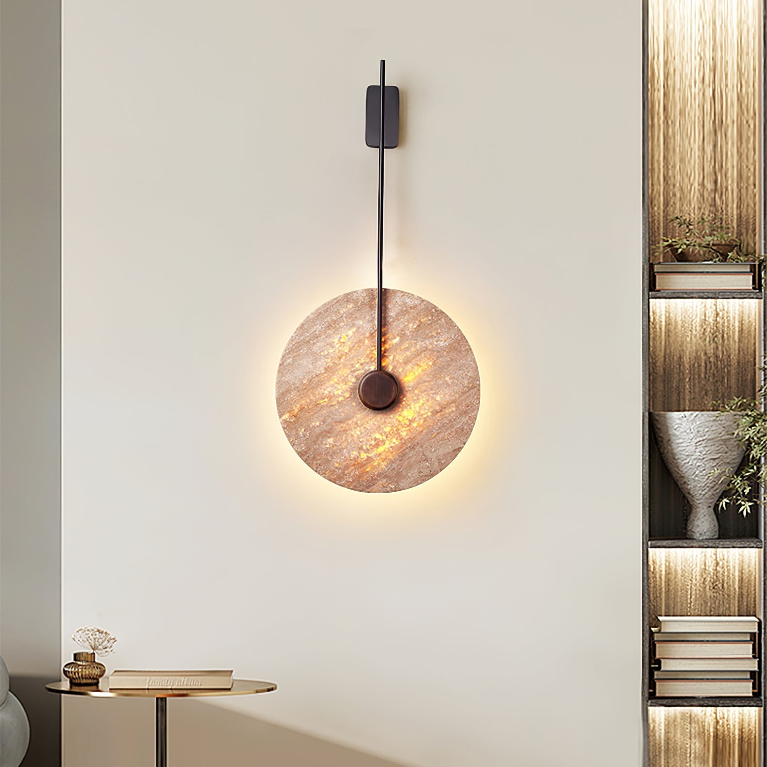 travertine-disc-wall-lamp-anzaz-Black & Yellow Travertine-2