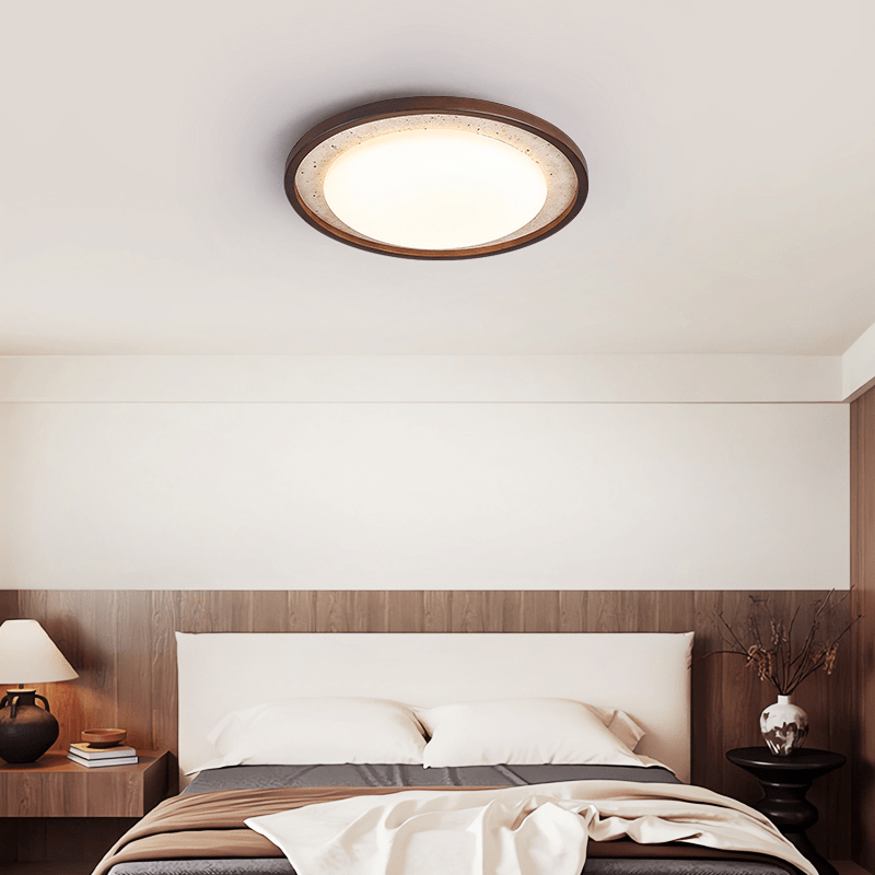 travertine-wood-ceiling-light-anzaz-Walnut Wood & Yellow Travertine-2