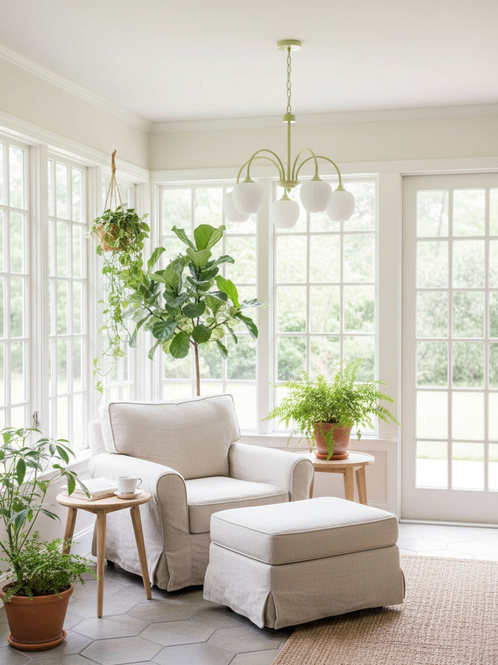 tulip-matcha-chandelier-anzaz-Matcha & White glass-3