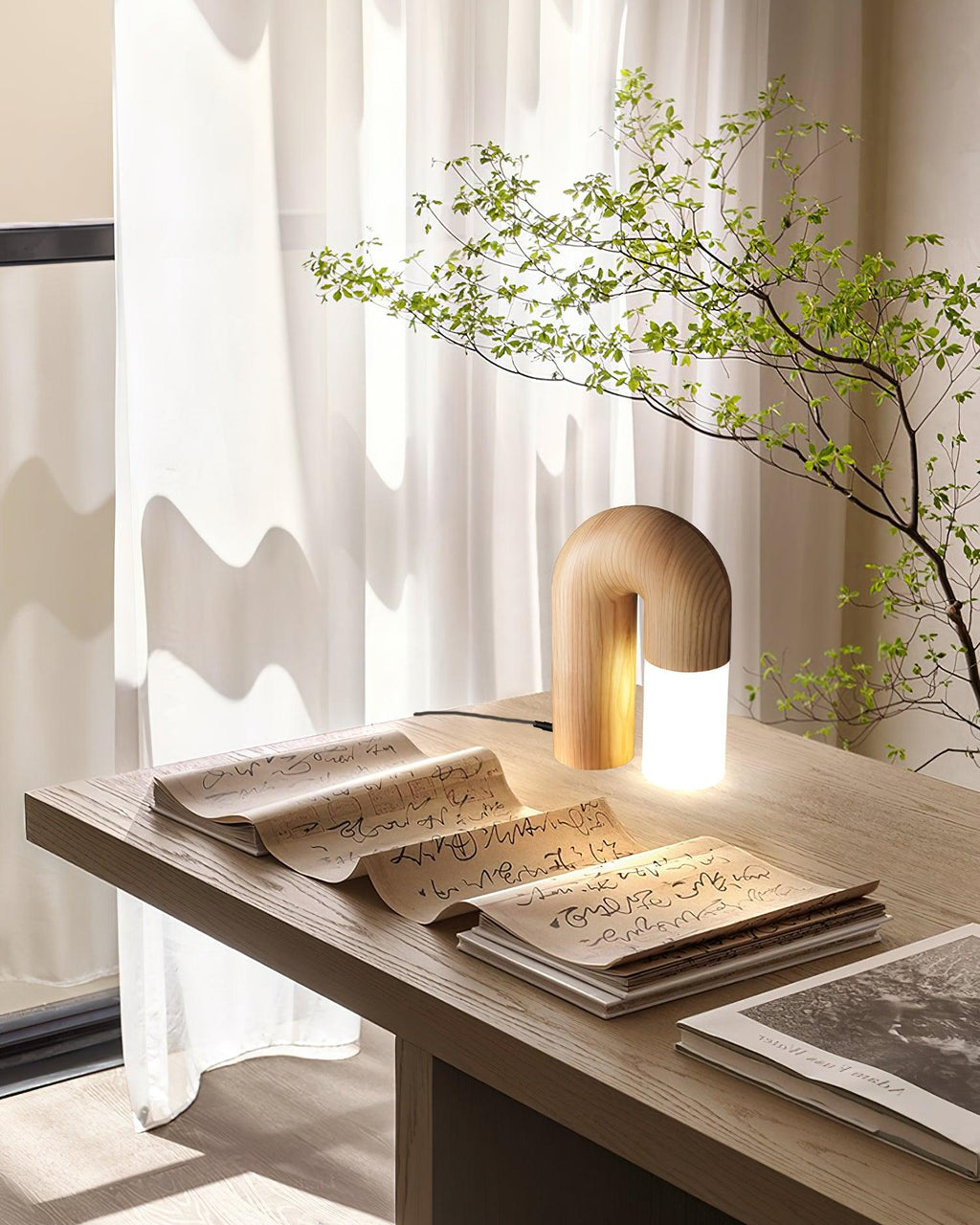 u-shaped-door-table-lamp-anzaz-Walnut color & Cool Light-13
