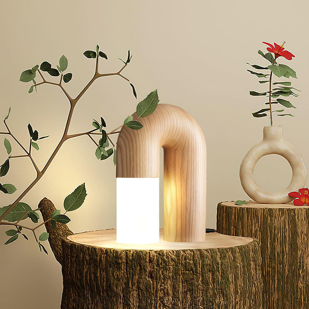 u-shaped-door-table-lamp-anzaz-Wood color & Warm Light-2