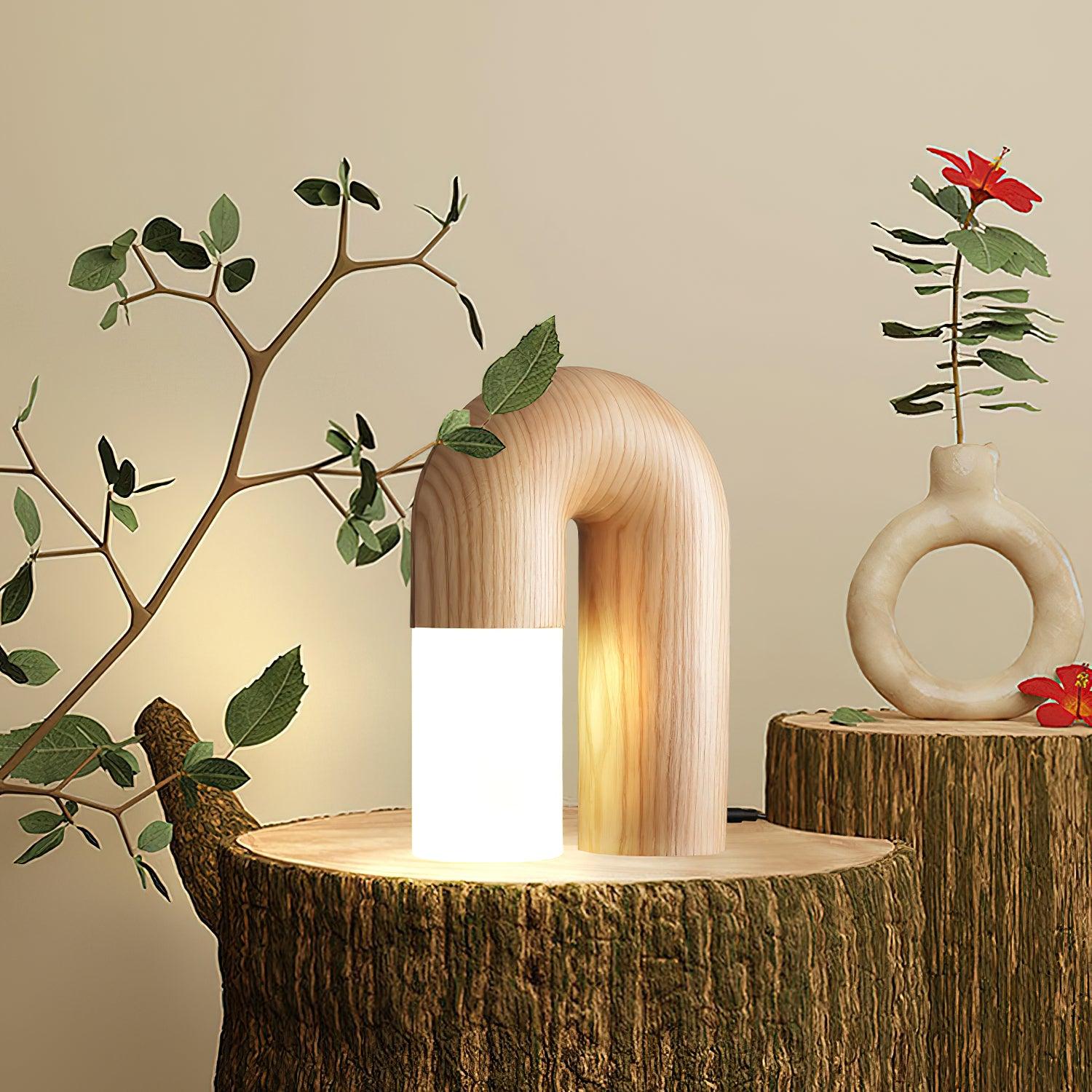 u-shaped-door-table-lamp-anzaz-Wood color & Warm Light-2