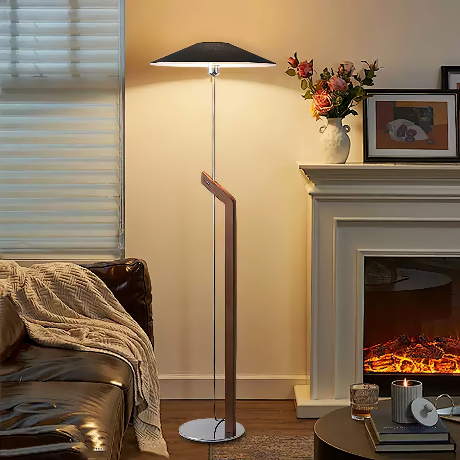 umbrella-floor-lamp-anzaz-Cherry Wood Color & Black Lampshade-15