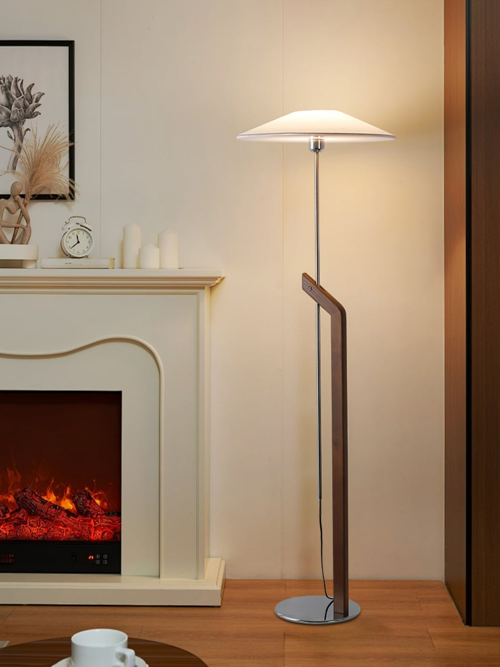 umbrella-floor-lamp-anzaz-Cherry Wood Color & Black Lampshade-16