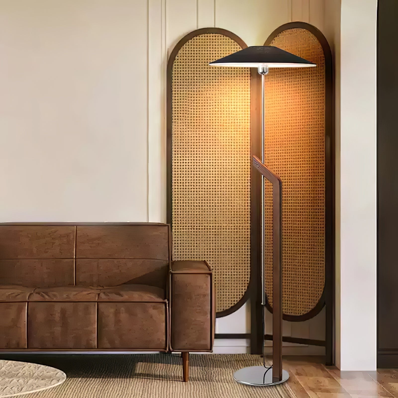 umbrella-floor-lamp-anzaz-Cherry Wood Color & White Lampshade-8