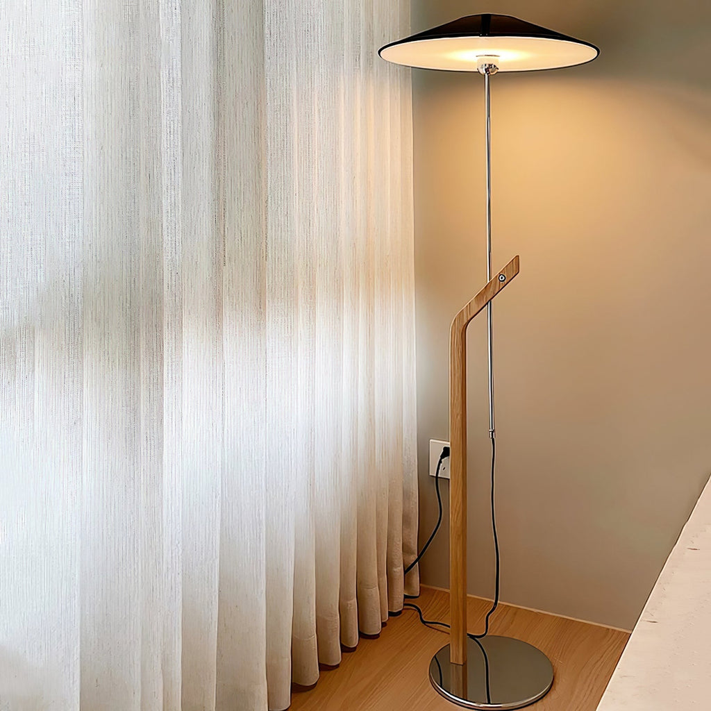 umbrella-floor-lamp-anzaz-Cherry Wood Color & White Lampshade-6