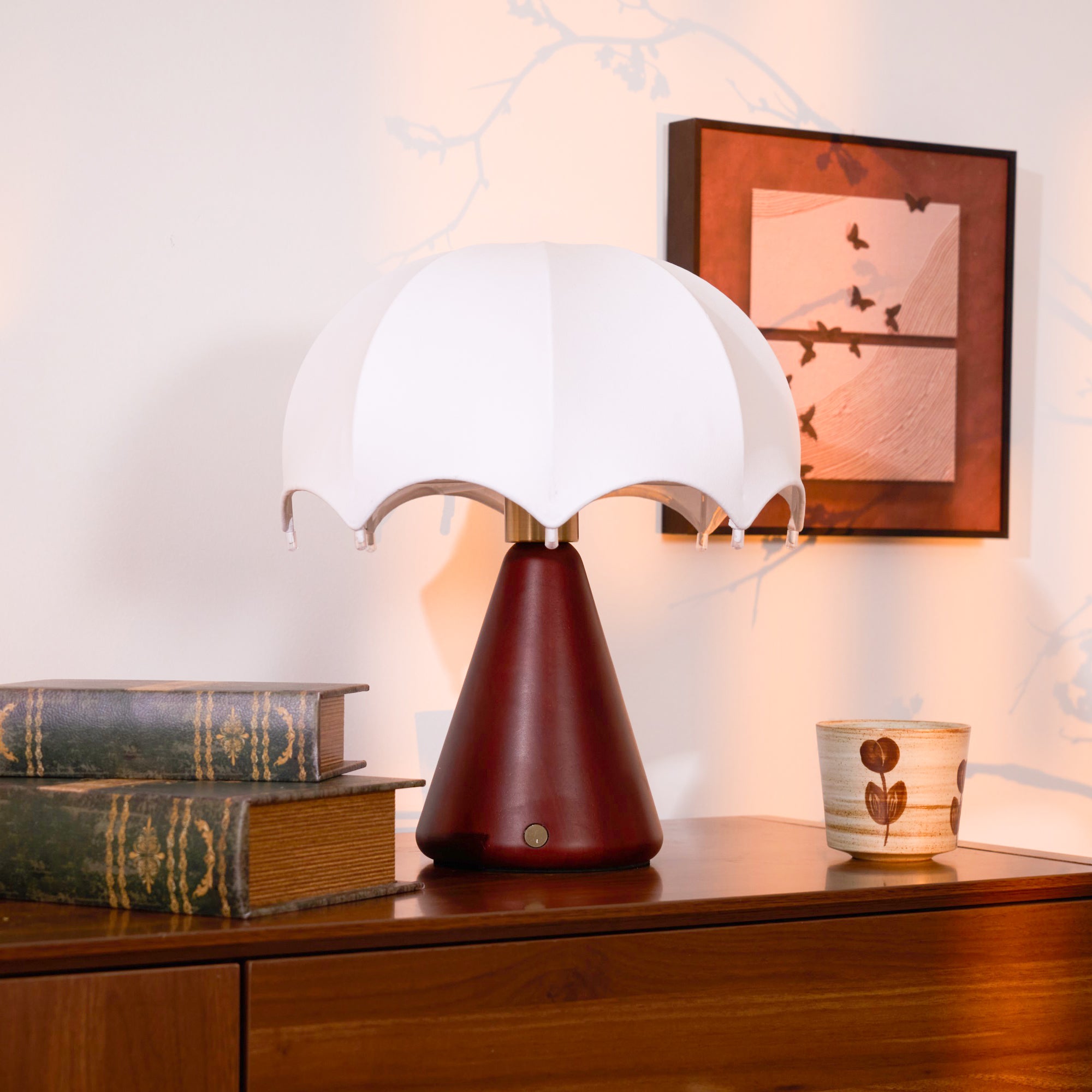 umbrella-silk-table-lamp-anzaz-Walnut Wood & White-3