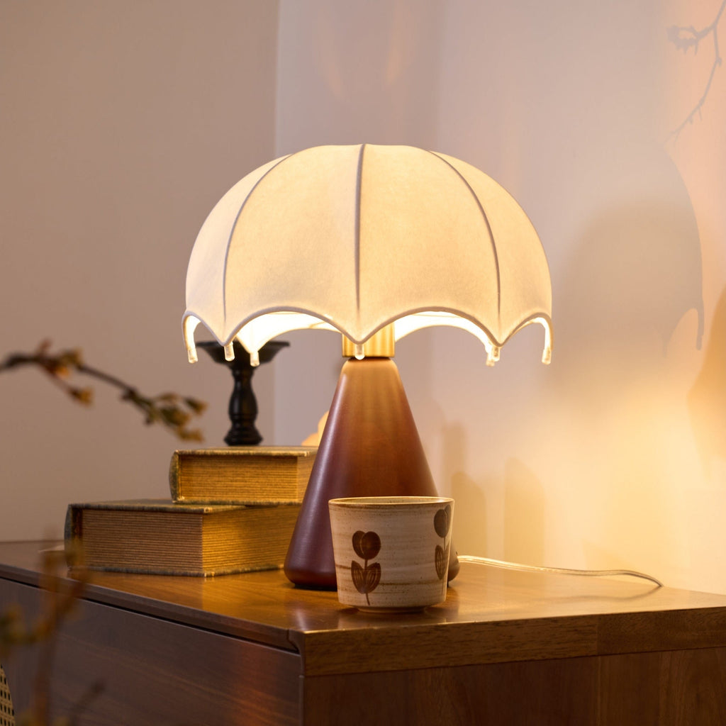 umbrella-silk-table-lamp-anzaz-Walnut Wood & White-2