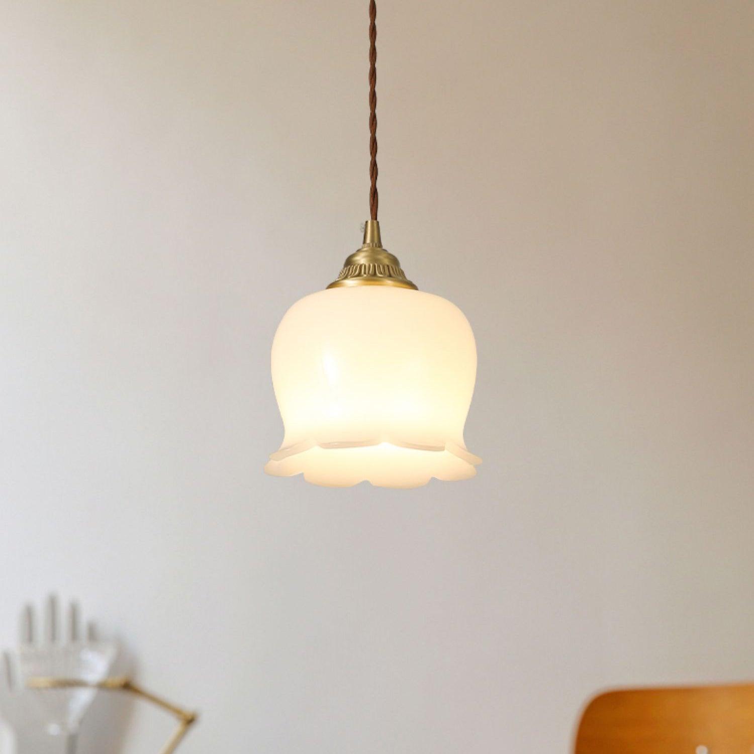 valley-flower-pendant-swag-lamp-anzaz-Brass & Beige-7