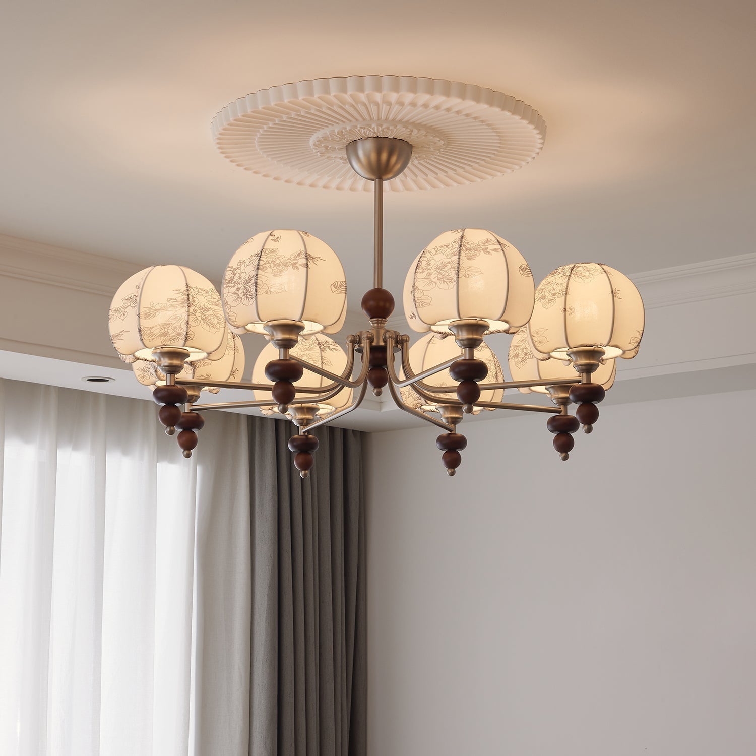 velvet-petal-chandelier-anzaz-Walnut color & Sand Nickel-2
