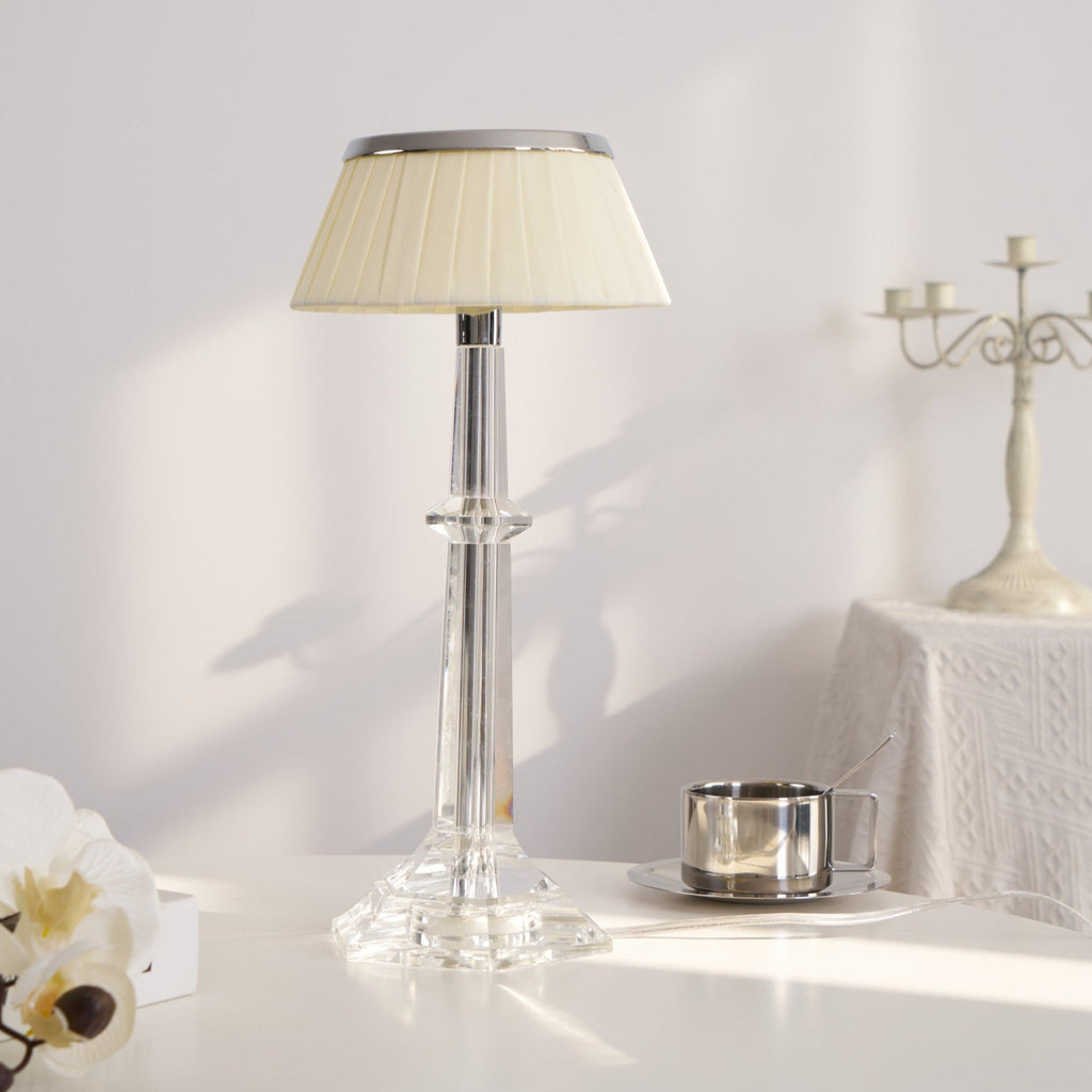 versailles-table-lamp-anzaz-Chrome & Clear & Pink lampshade-10