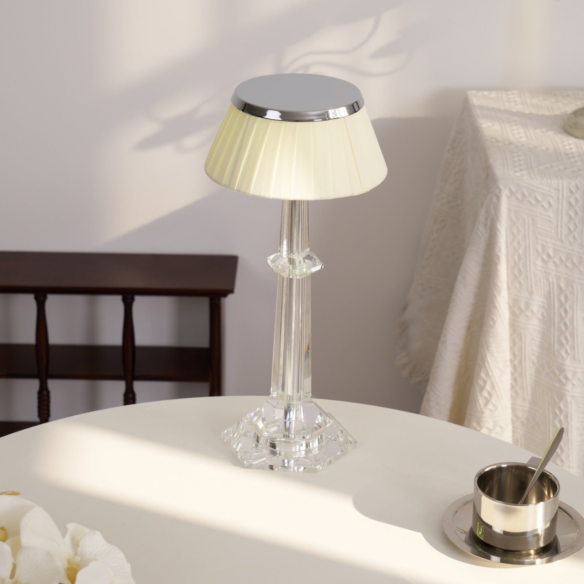 versailles-table-lamp-anzaz-Chrome & Clear & Beige lampshade-15