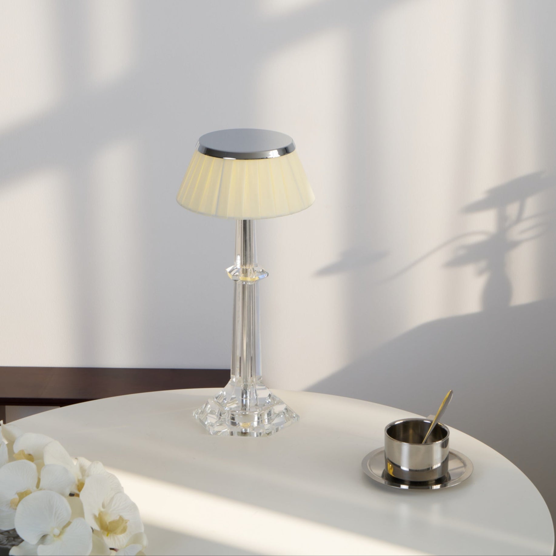 versailles-table-lamp-anzaz-Chrome & Clear & Pink lampshade-11
