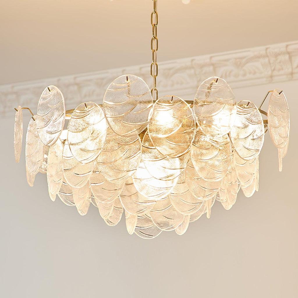 victorian-disc-chandelier-anzaz-Gold & Clear-2