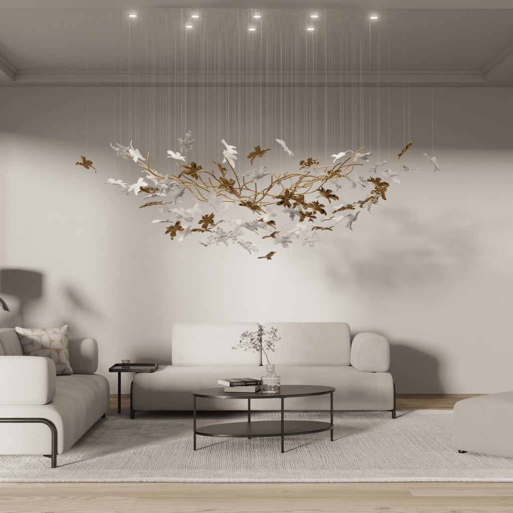 vine-chandelier-anzaz-Gold & White（Warm Light）-2