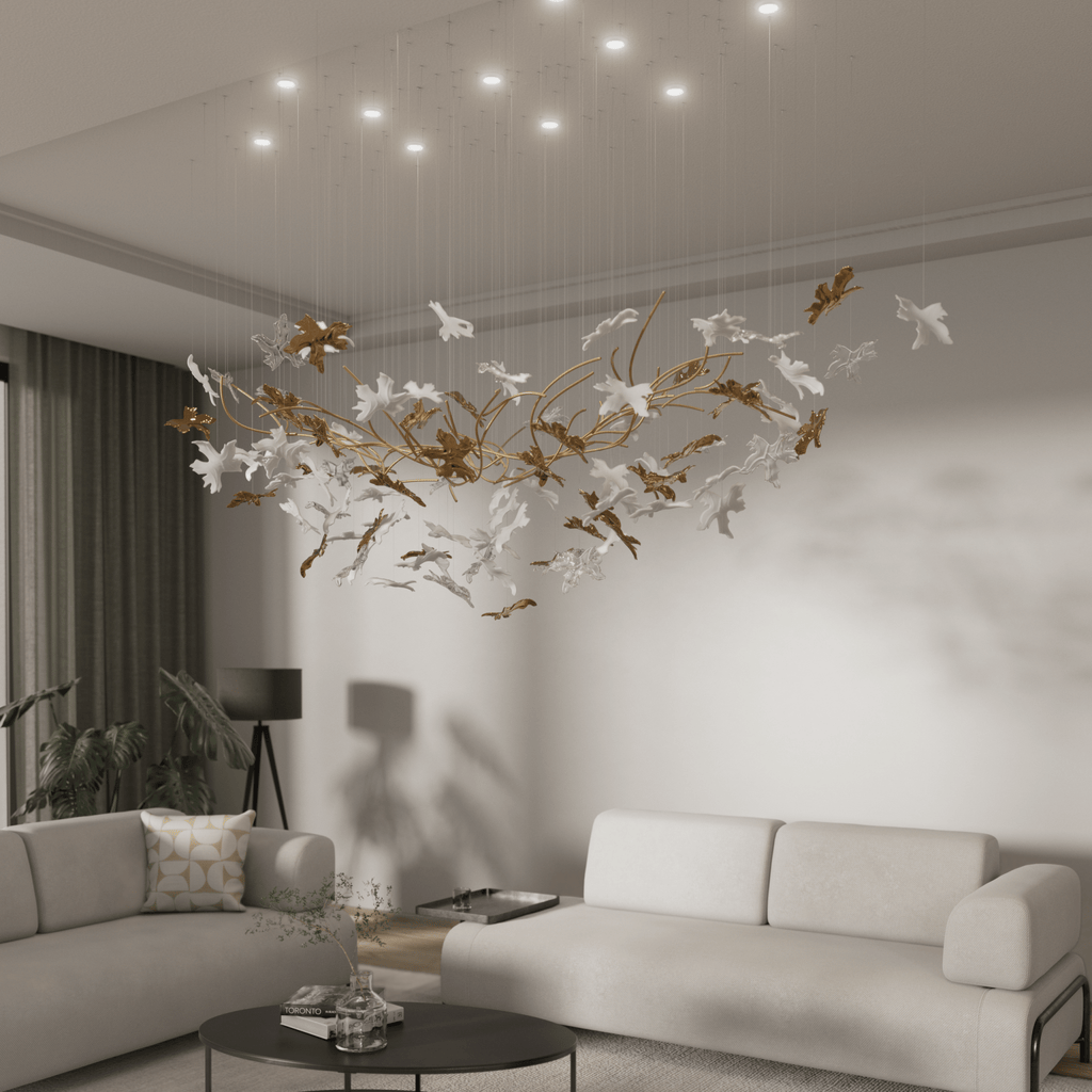 vine-chandelier-anzaz-Gold & White（Warm Light）-3
