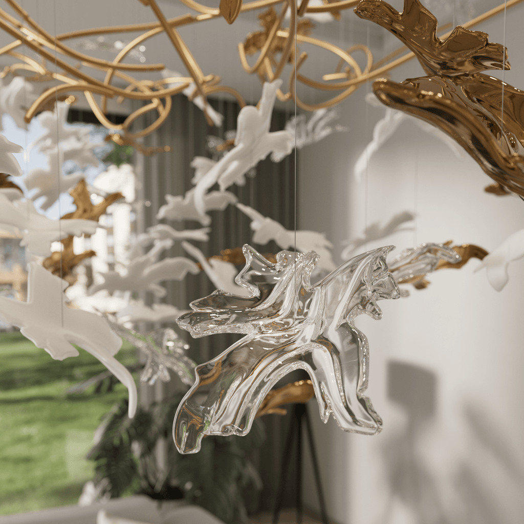vine-chandelier-anzaz-Gold & White（Warm Light）-4