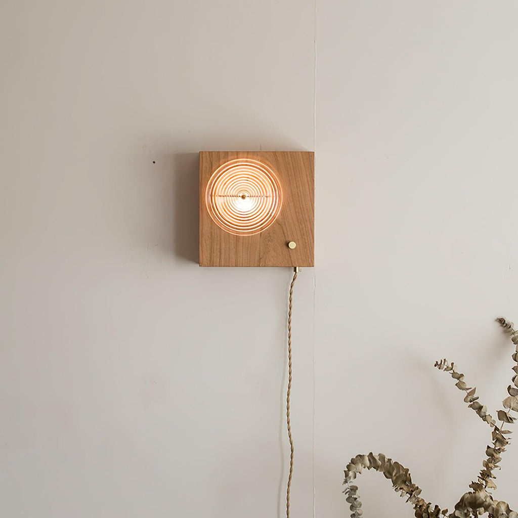 vintage-camera-wall-lamp-anzaz-Cherry Wood Color & Opaque Striped Glass-3