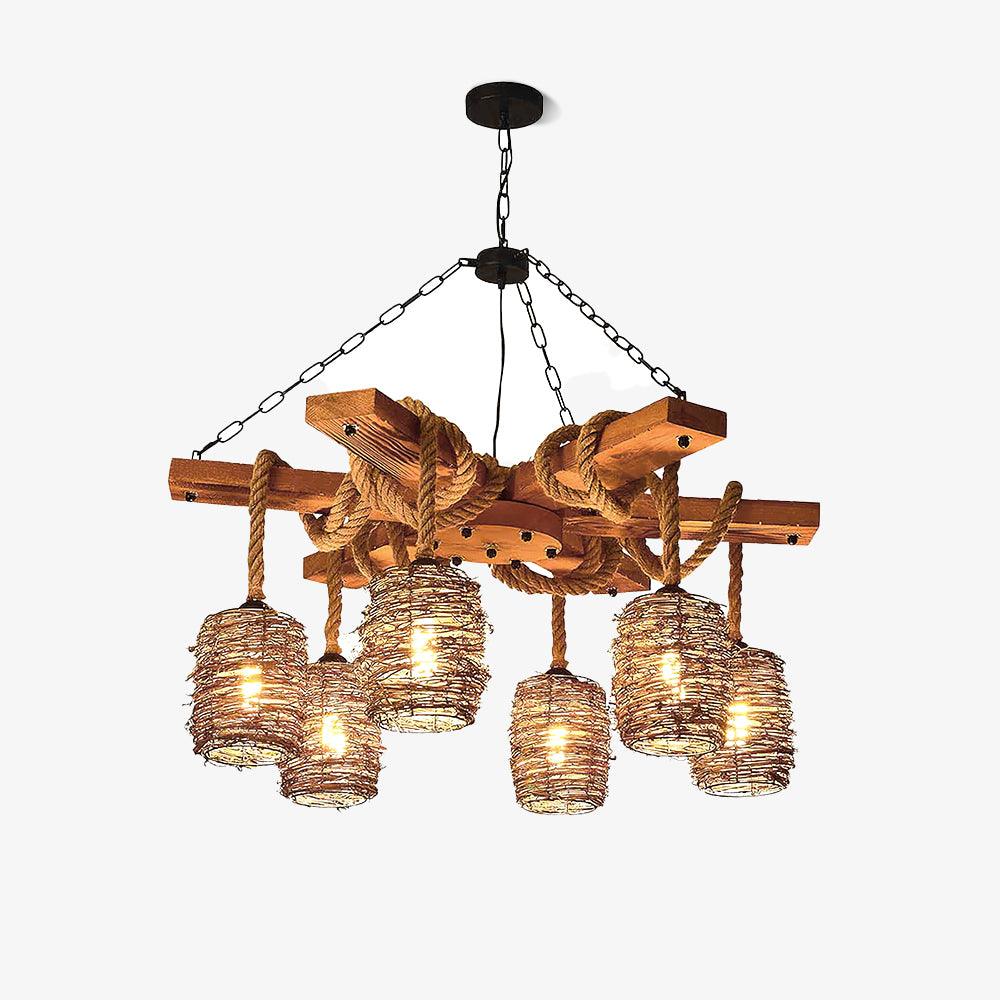 vintage-farmhouse-chandelier-anzaz-Black & Brown-1