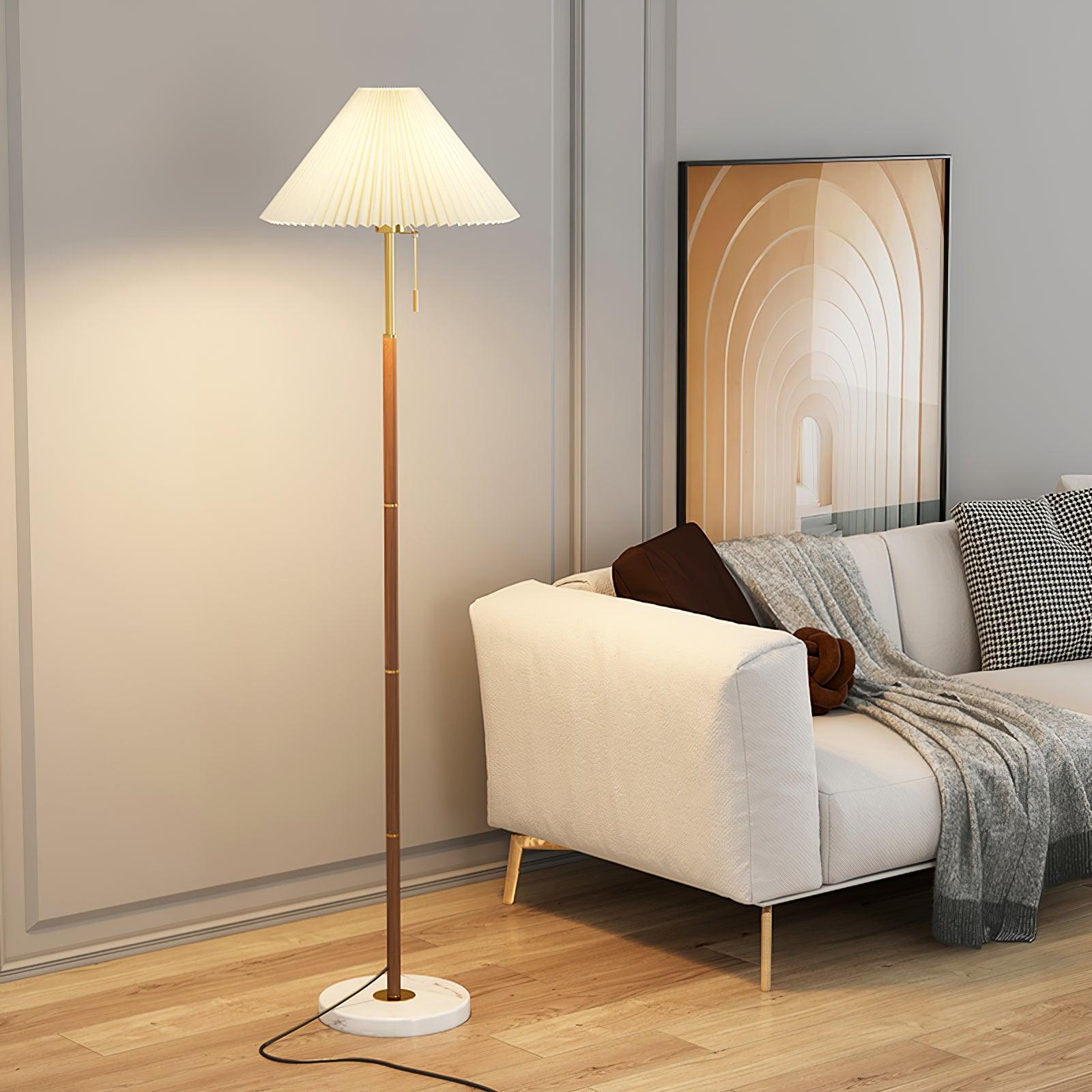 vintage-pleated-floor-lamp-anzaz-Walnut & White-2