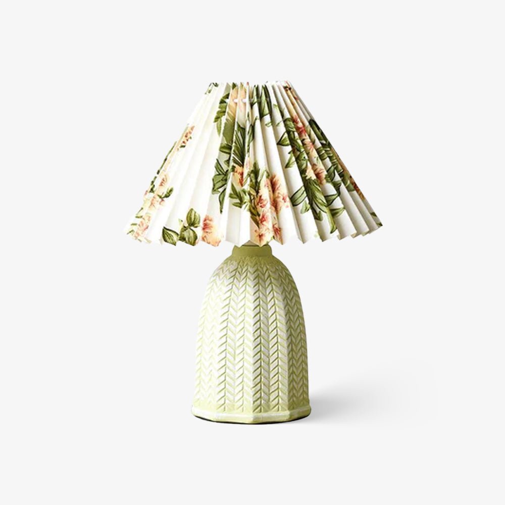 vintage-pleated-table-lamp-anzaz-Light green+White Printed Pattern-7