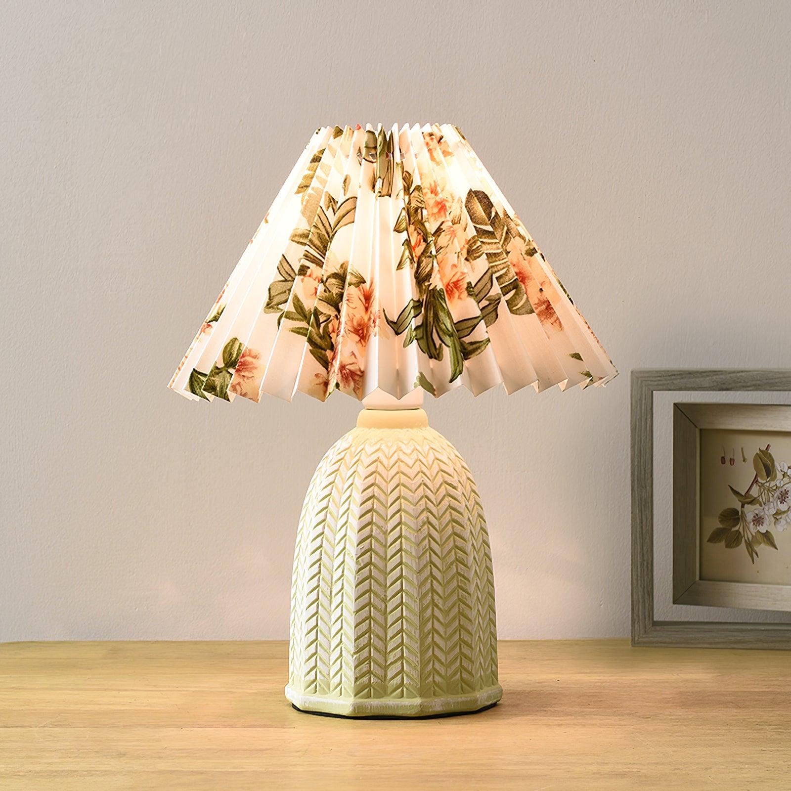 vintage-pleated-table-lamp-anzaz-Light green+Beige-2