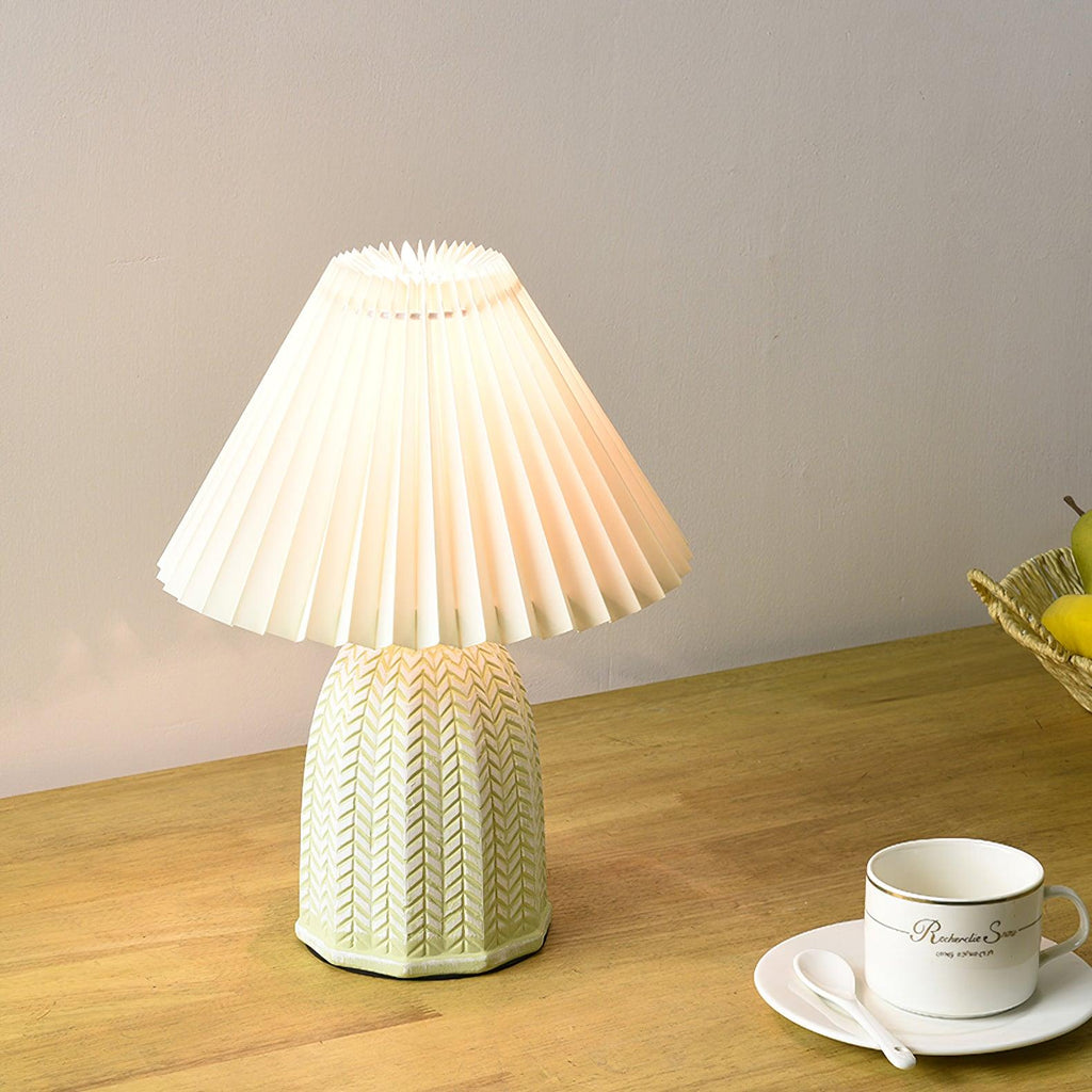 vintage-pleated-table-lamp-anzaz-Light green+Beige-3