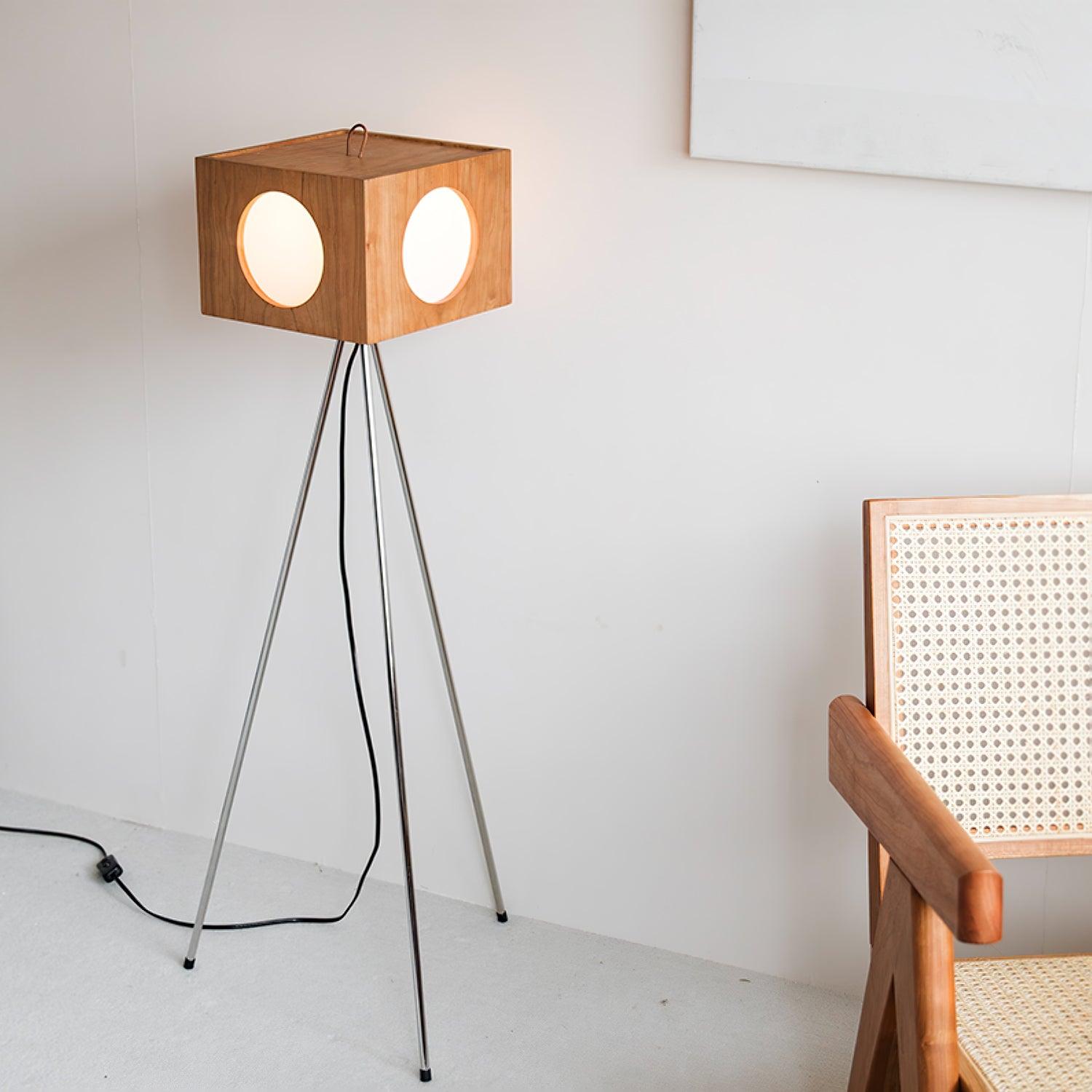 vintage-tripod-camera-floor-lamp-anzaz-Cherry wood color-3