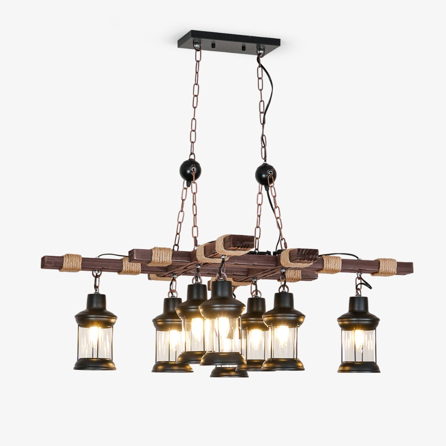 vintage-wood-glass-chandeliers-anzaz-Wood＆Black-1
