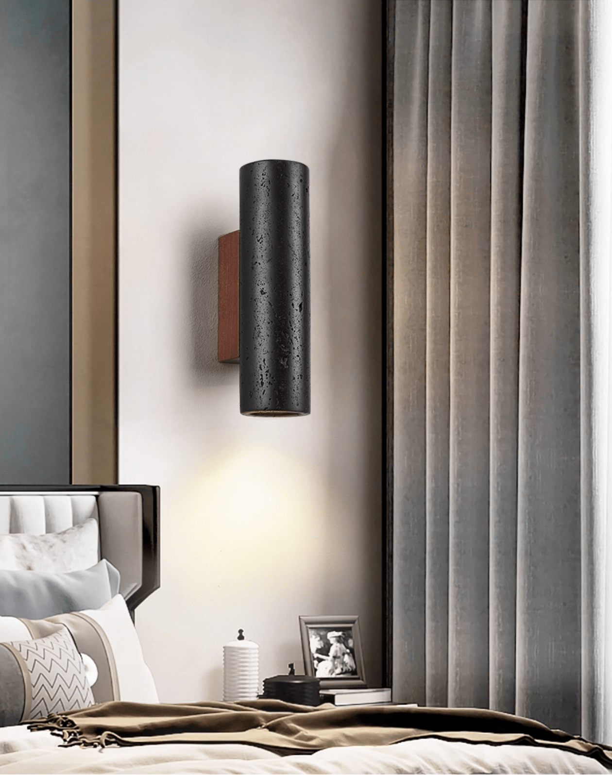 volcanic-noir-wall-sconce-anzaz-Walnut Wood & Black Travertine-2