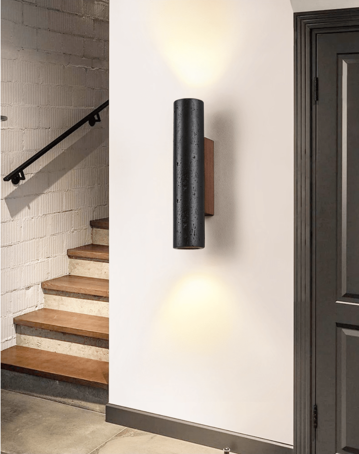 volcanic-noir-wall-sconce-anzaz-Walnut Wood & Black Travertine-4