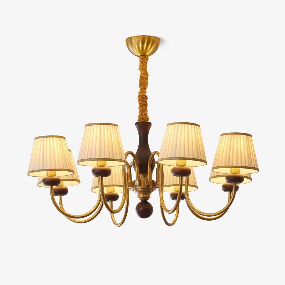 walden-pleat-chandelier-anzaz-Gold & Walnut color-1