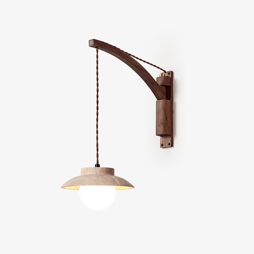 artisan-arc-wall-lamp-anzaz-Walnut Color & Yellow Travertine-1