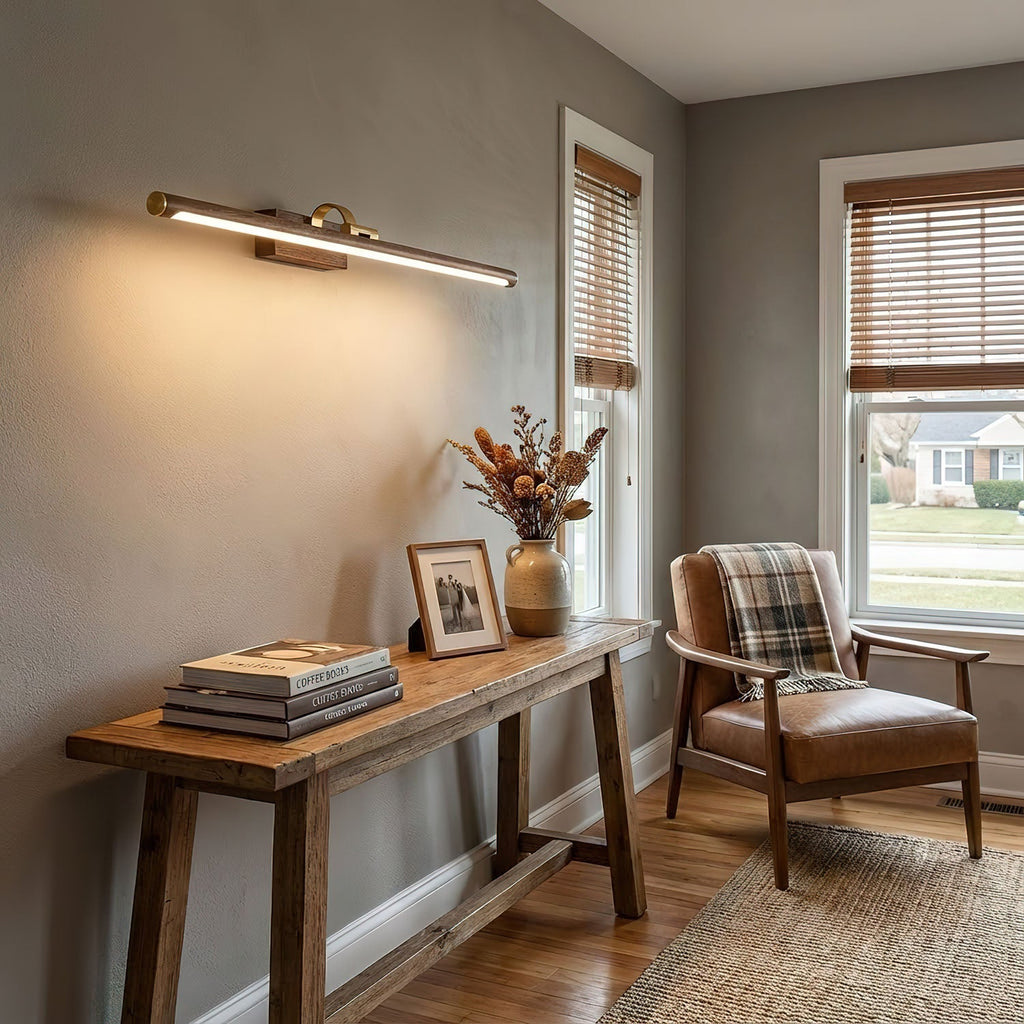 walnut-linear-led-wall-light-anzaz-Brass & Warm Light-6