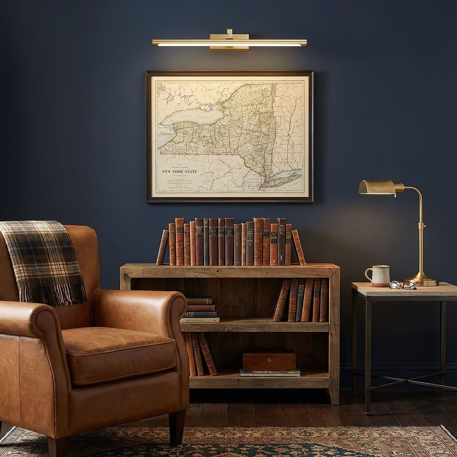 walnut-linear-led-wall-light-anzaz-Brass & Warm Light-4