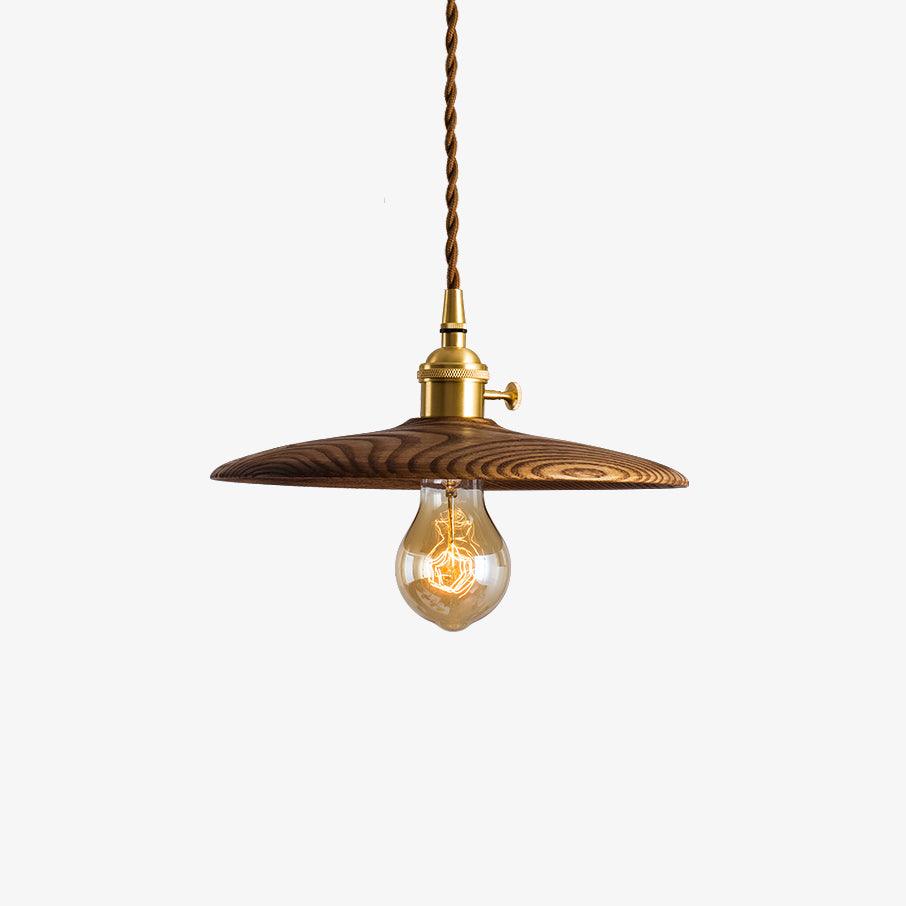 walnut-conical-pendant-light-anzaz-Brass & Walnut-1