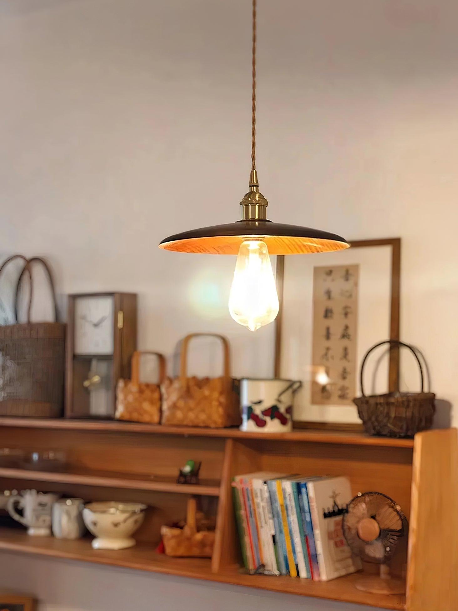 walnut-conical-pendant-light-anzaz-Brass & Walnut-4