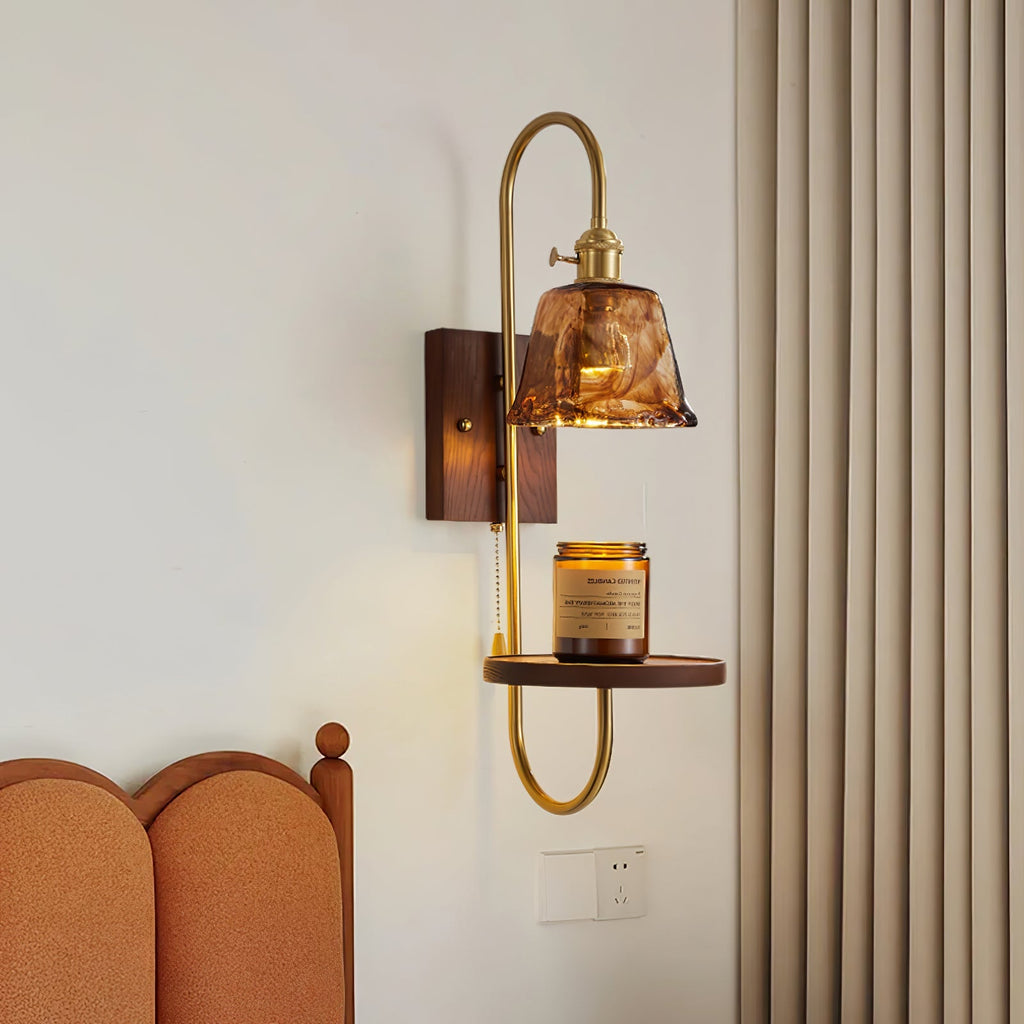 walnut-shelf-sconce-anzaz-Walnut Color & Gold-2