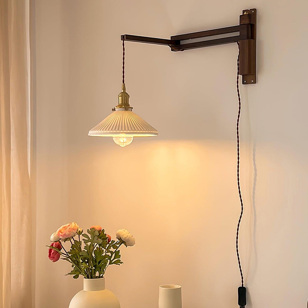 walnut-swing-arm-wall-lamp-anzaz-Brass & Walnut Colour & White-2