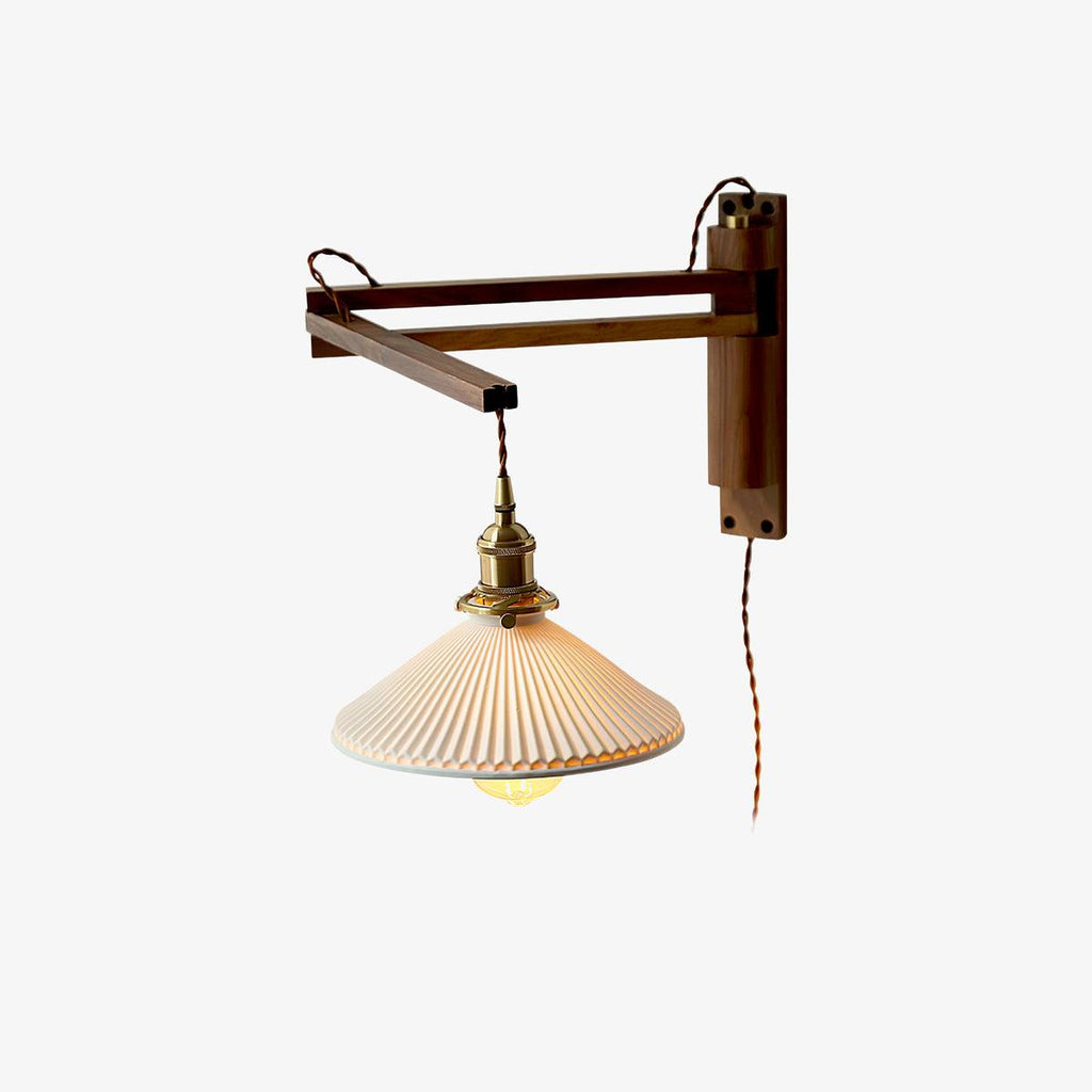 walnut-swing-arm-wall-lamp-anzaz-Brass & Walnut Colour & White-1