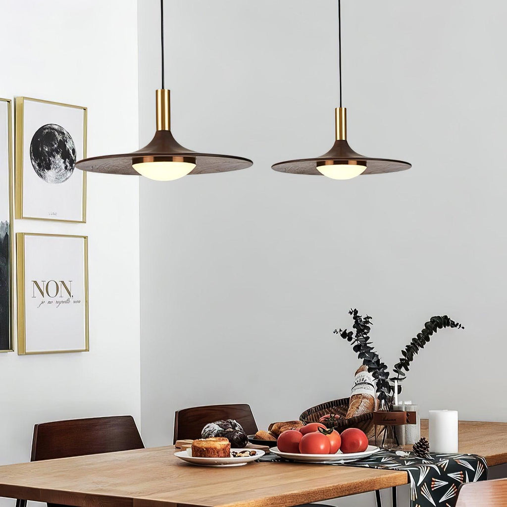 walnut-wood-dish-pendant-light-anzaz-Walnut color & Brass-2