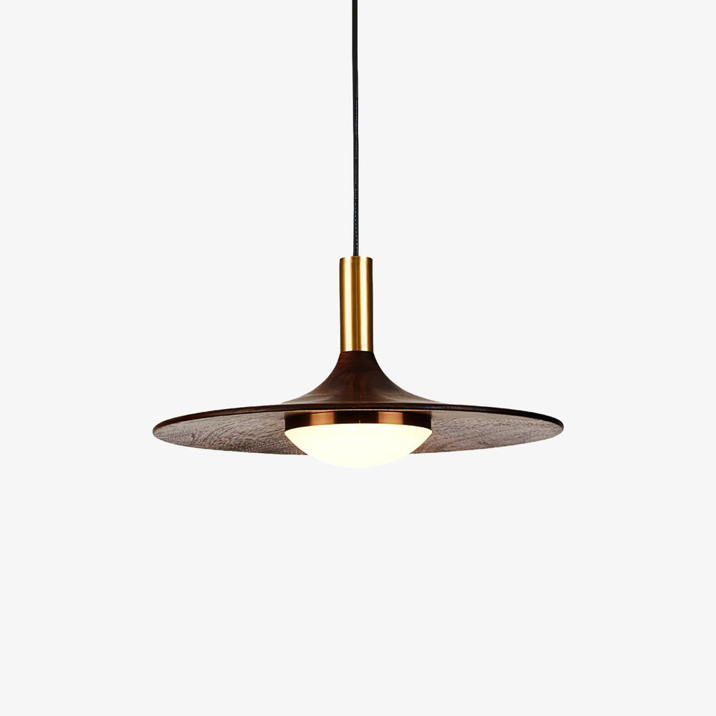 walnut-wood-dish-pendant-light-anzaz-Walnut color & Brass-1