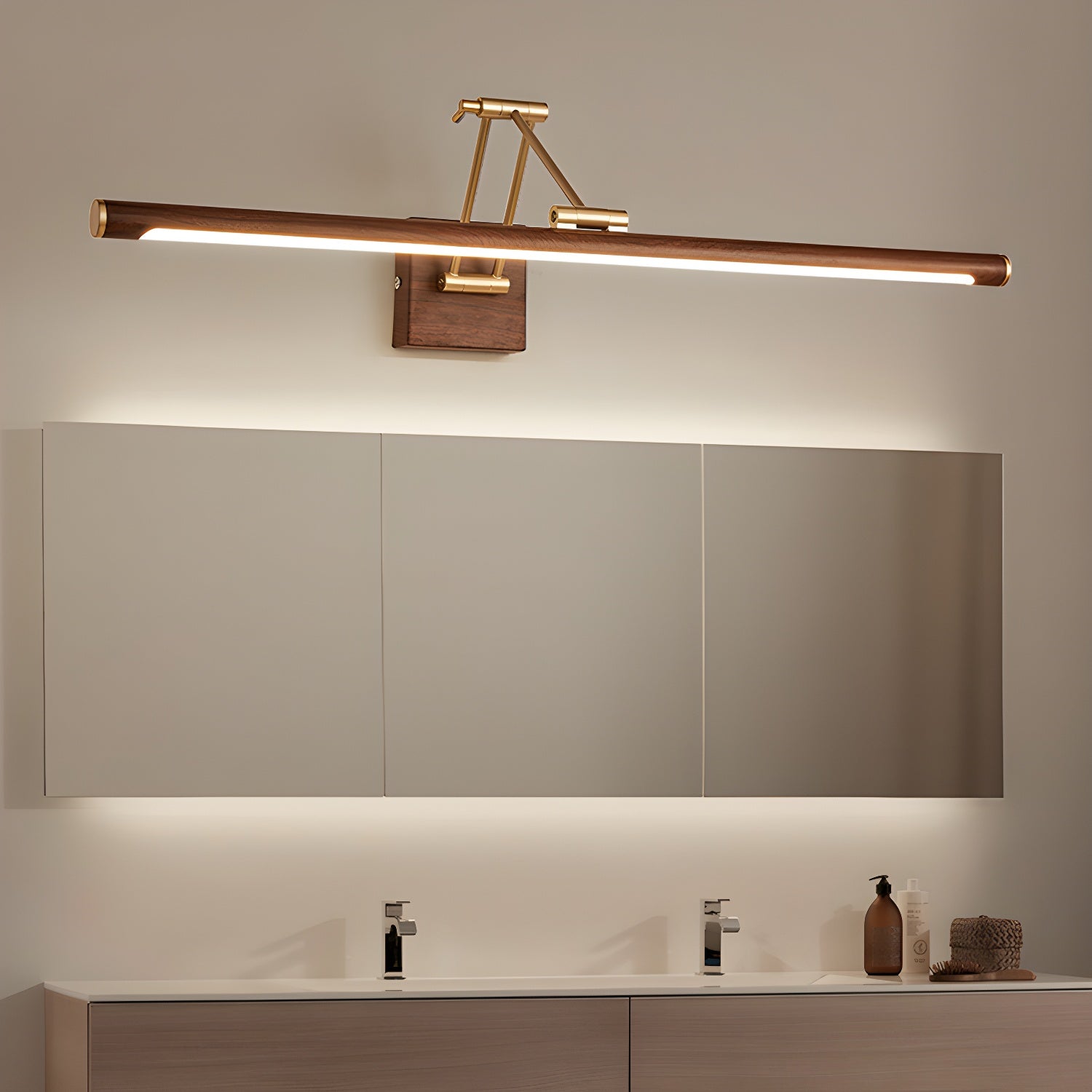 walnut-linear-adjustable-wall-light-anzaz-Walnut Color & Neutral Light-2