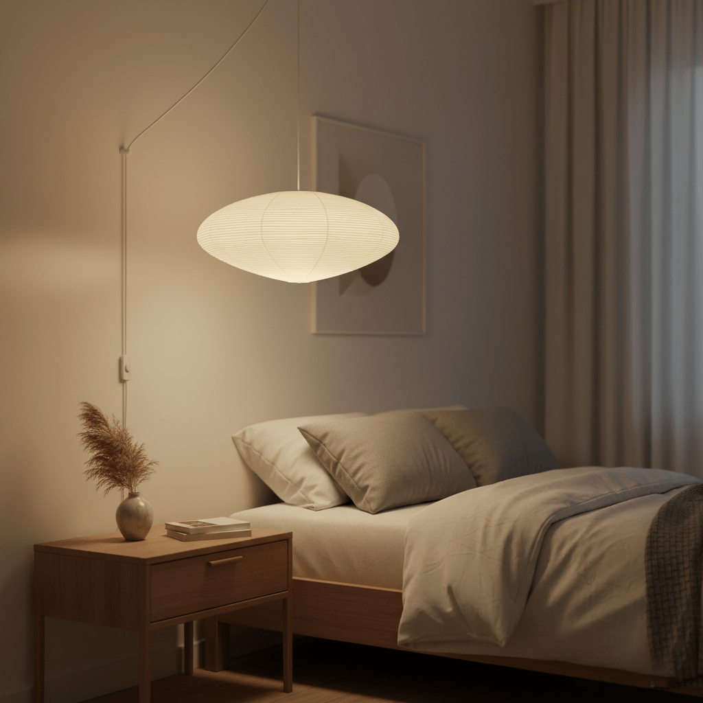 rice-paper-15a-swag-lights-anzaz-White Lampshade & White Cable-7