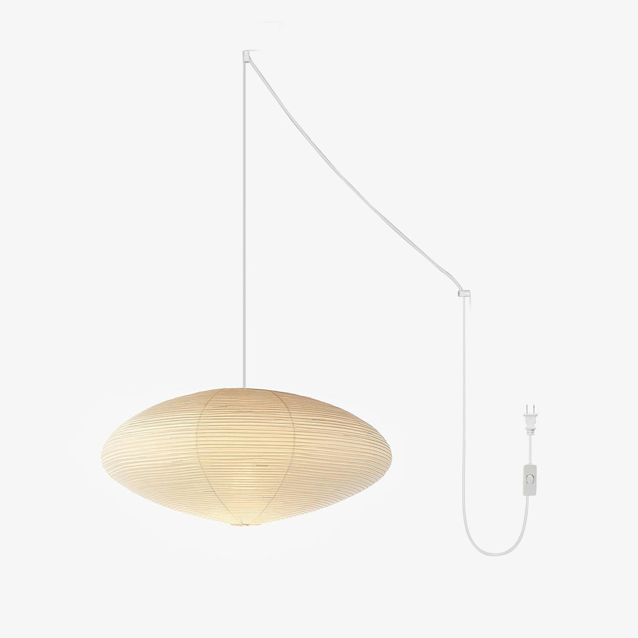 rice-paper-15a-swag-lights-anzaz-White Lampshade & White Cable-1