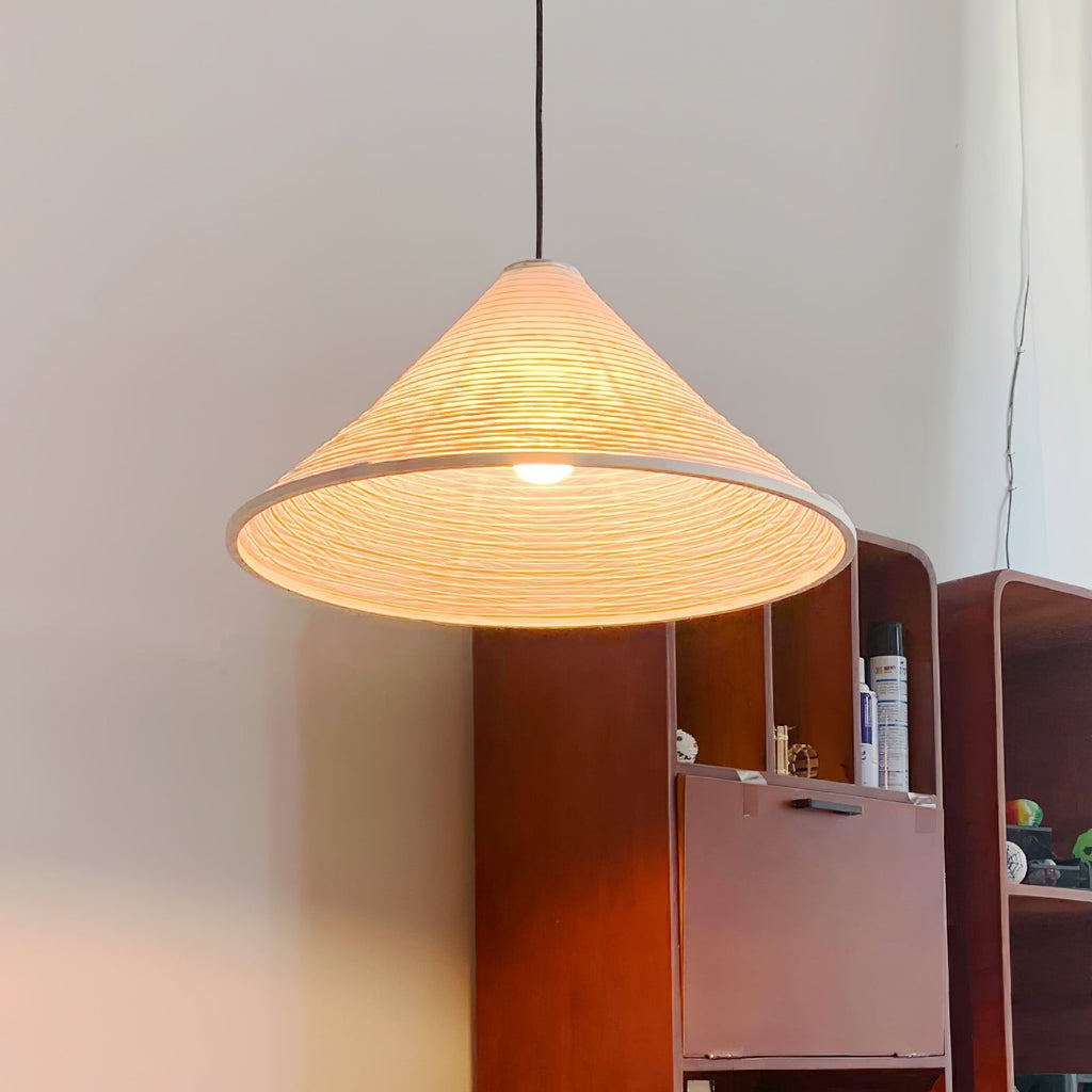 washi-paper-pyramid-pendant-lamp-anzaz-White & Black (Diffuser with bottom lamp shade)-3