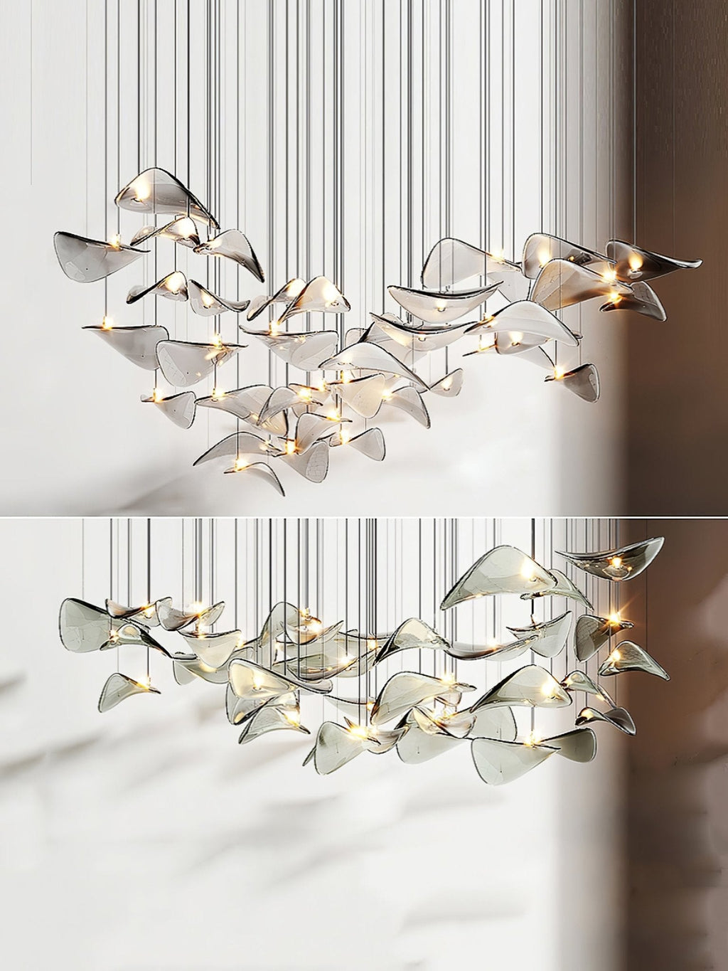 wave-floating-leaf-chandelier-anzaz-Amber & Stainless steel-7
