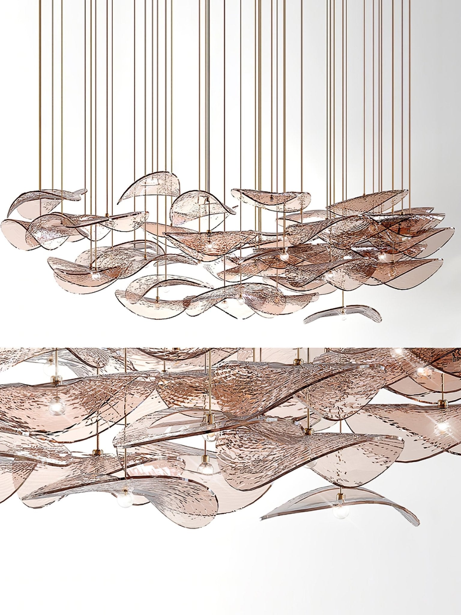 wave-floating-leaf-chandelier-anzaz-Amber & Stainless steel-8