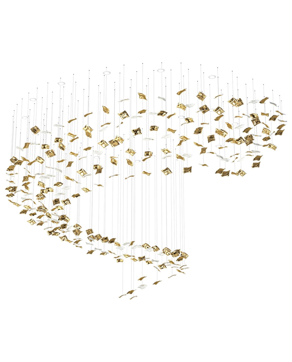 whispering-kerchiefs-chandelier-anzaz-Gold & Silver-5