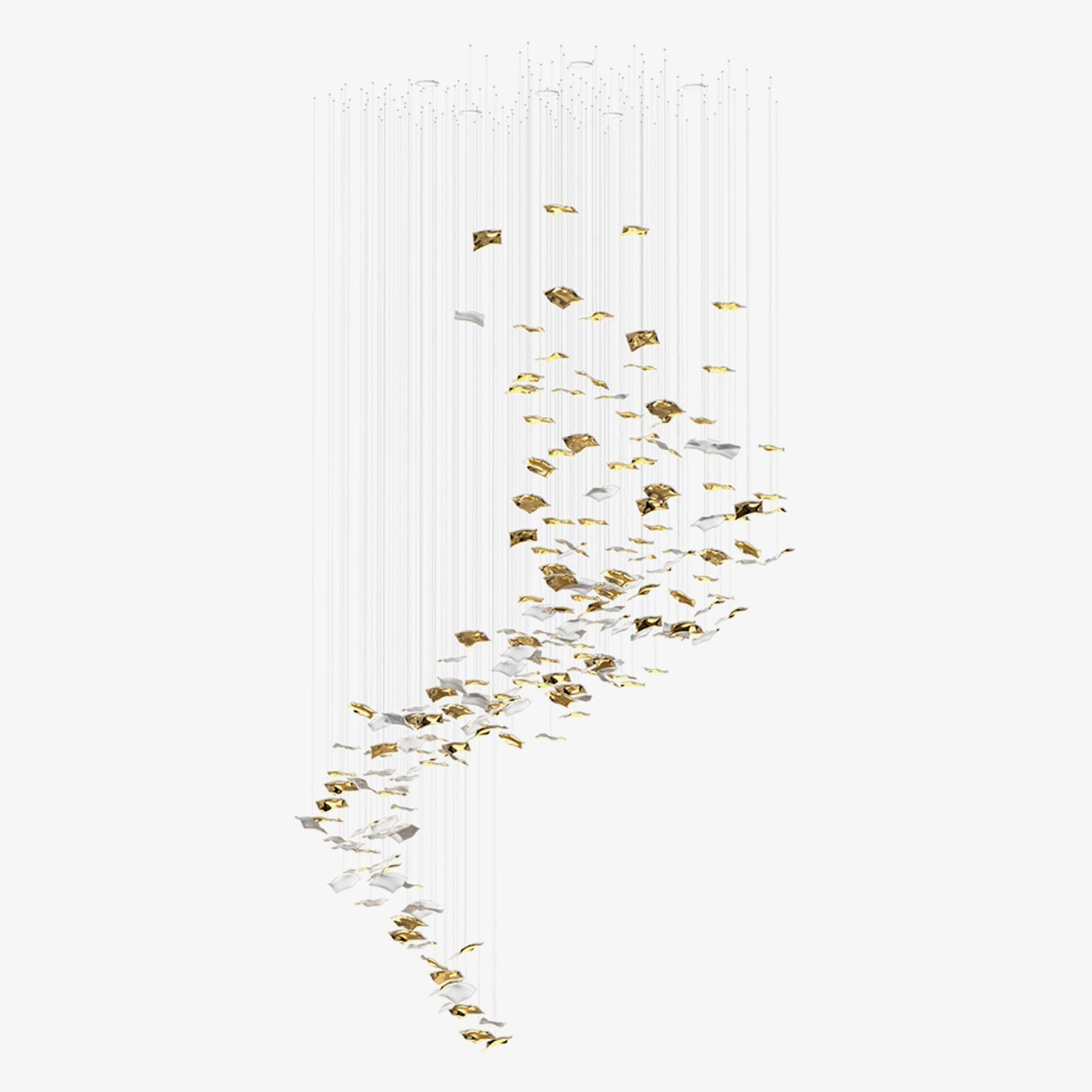 whispering-kerchiefs-chandelier-anzaz-Gold & Silver-1